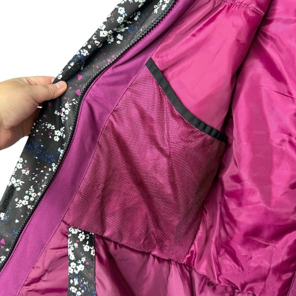 Roxy Black Floral Dry Flight Girl’s Snowboarding Faux Fur Hooded Jacket Sz XXL - Picture 6 of 13